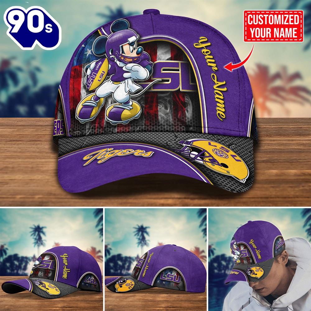 NCAA LSU TIGERS Mickey New Arrivals Custom Cap NCAA LSU TIGERS Mickey New Arrivals Custom Cap