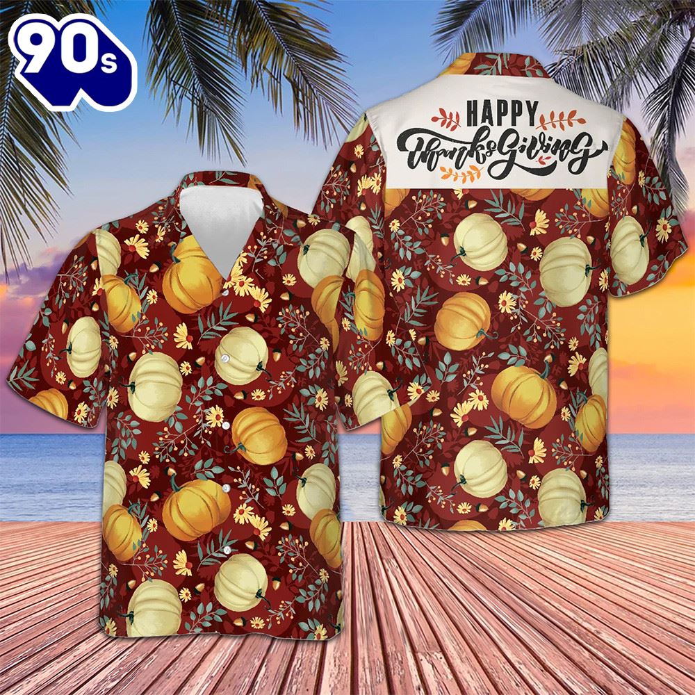 Autumn Happy Thanksgiving Hawaiian Shirt Pumpkin Button Up Shirt Gifts For Husband Autumn Happy Thanksgiving Hawaiian Shirt Pumpkin Button Up Shirt Gifts For Husband