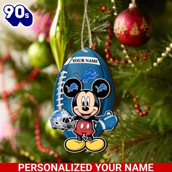 Detroit Lions And Mickey Mouse Ornament Personalized Your Name