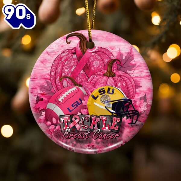 LSU TIGERS  Breast Cancer And Sport Team Ceramic Ornament