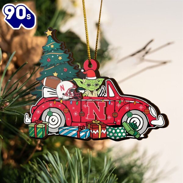 NCAA Nebraska Cornhuskers And Baby Yoda Christmas Ornament