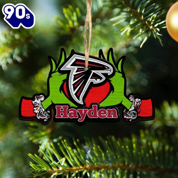 NFL Atlanta Falcons Grinch Christmas Ornament Personalized Your Name