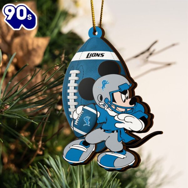 NFL Detroit Lions Mickey Mouse Christmas Ornament