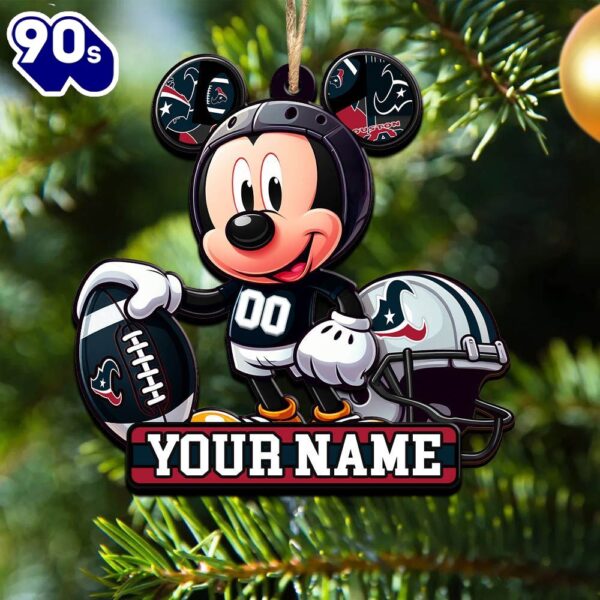 NFL Houston Texans Mickey Mouse Ornament Personalized Your Name