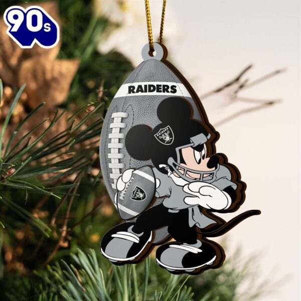 NFL Las Vegas Raiders Mickey Mouse Christmas Ornament