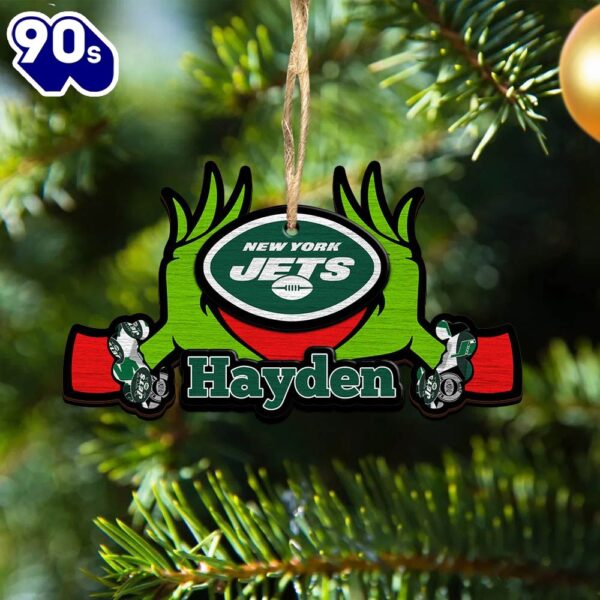 NFL New York Jets Grinch Christmas Ornament Personalized Your Name