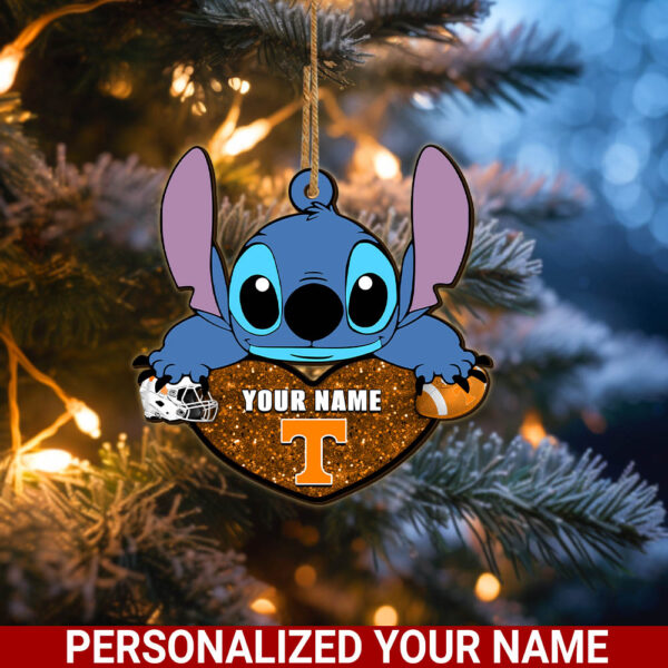 Tennessee VolunteersStitch Custom Name Ornament NCAA And St With Heart Ornament