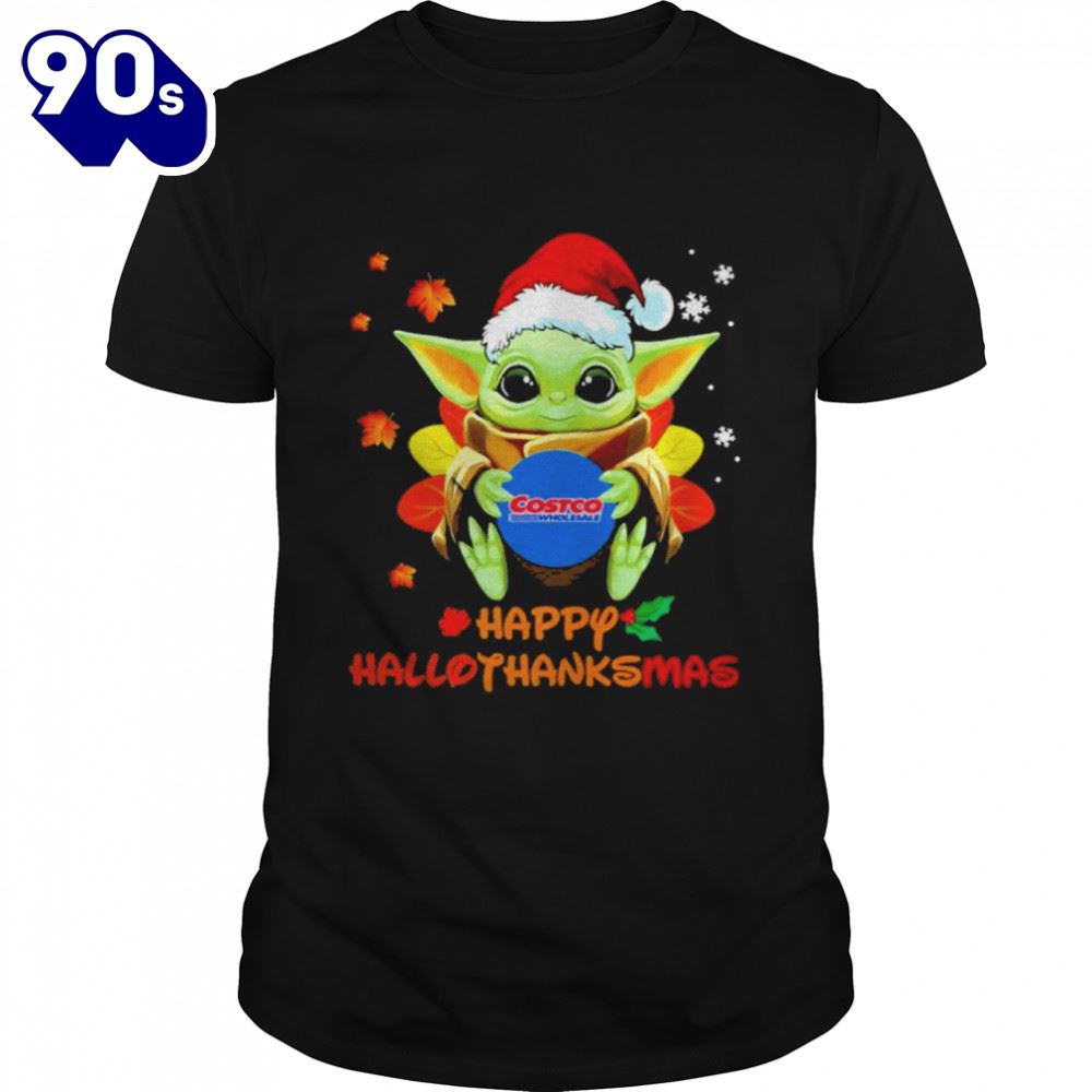 Baby Yoda Hug Costo Wholesale Happy Hallothanksmas Shirt Baby Yoda Hug Costo Wholesale Happy Hallothanksmas Shirt