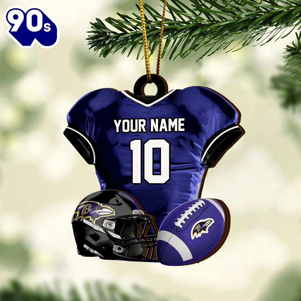 Baltimore Ravens Custom Name And Number, Sport Team Ornament Baltimore Ravens Custom Name And Number, Sport Team Ornament