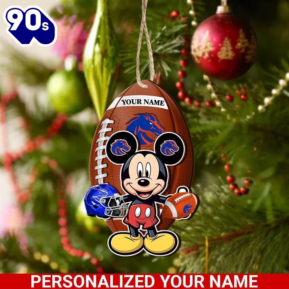 Boise State Broncos And Mickey Mouse Ornament Personalized Your Name Boise State Broncos And Mickey Mouse Ornament Personalized Your Name