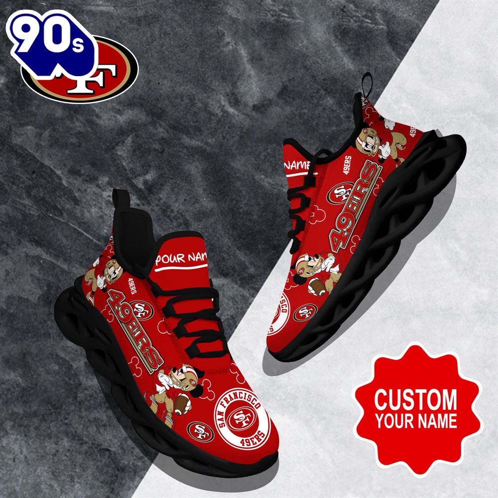 Custom Name Mickey San Francisco 49ers Clunky Shoes Custom Name Mickey San Francisco 49ers Clunky Shoes