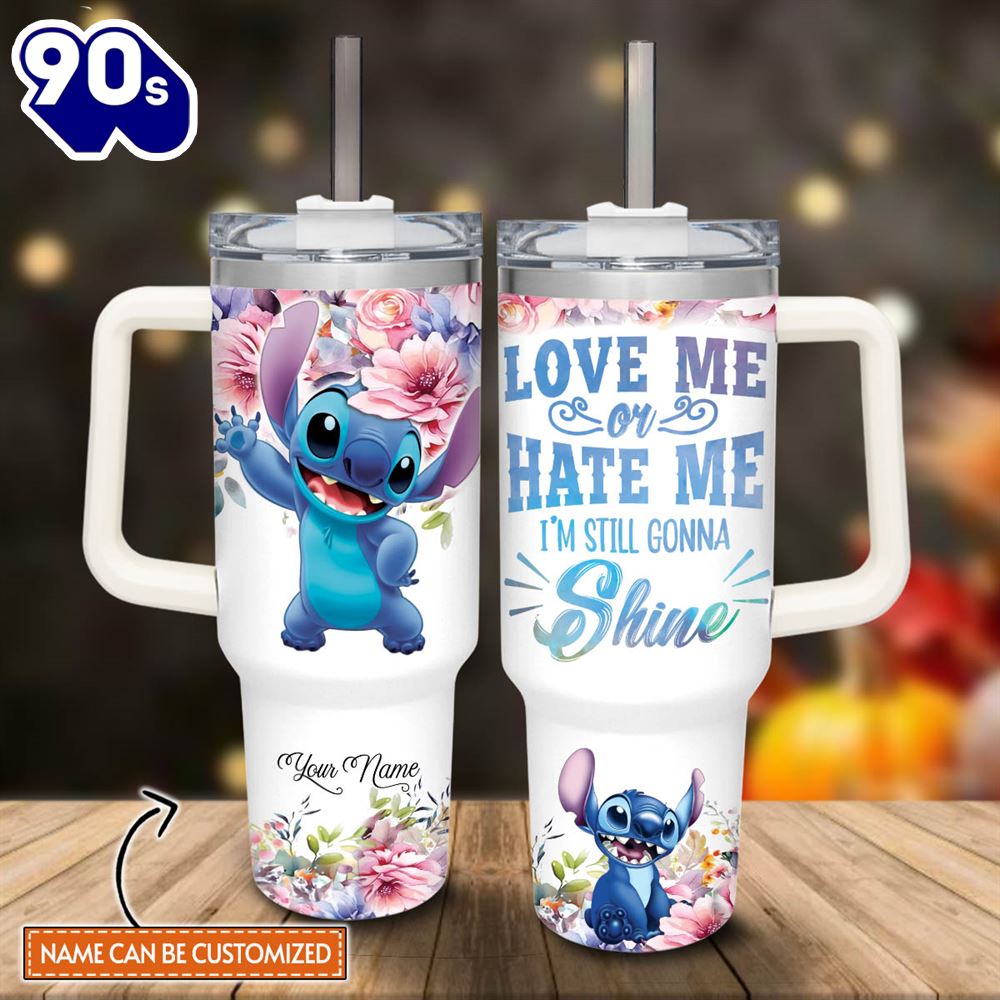 Custom Name Stitch I'm Still Gonna Shine Flower Pattern 40oz Stainless Steel Tumbler Custom Name Stitch I'm Still Gonna Shine Flower Pattern 40oz Stainless Steel Tumbler