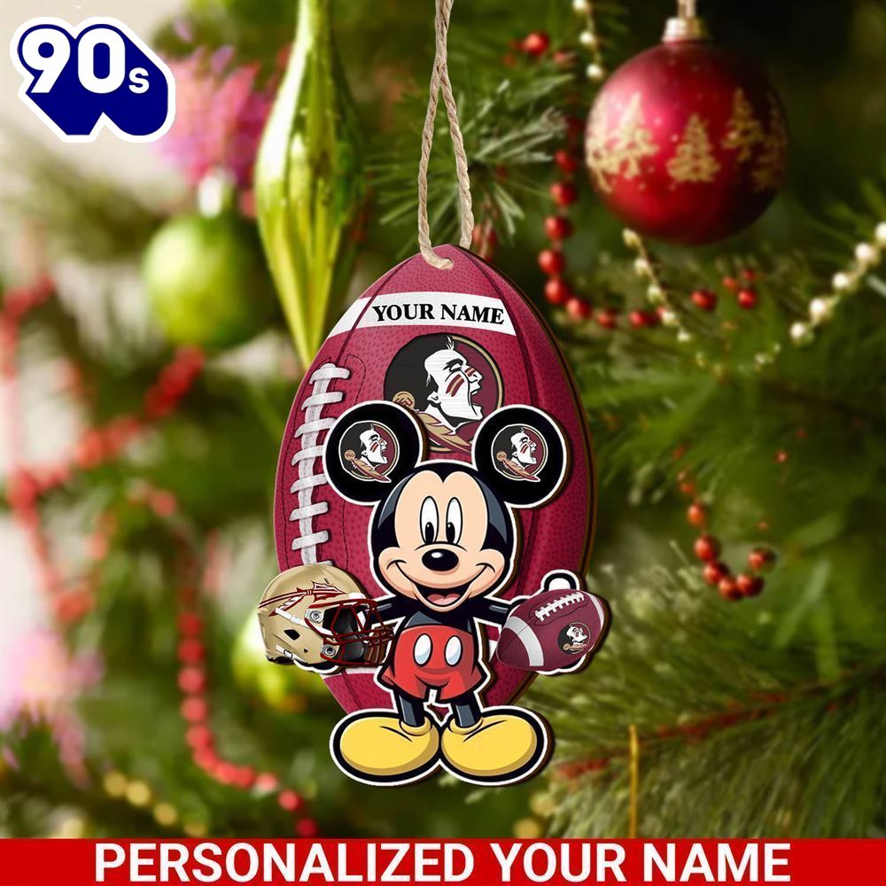 Florida State Seminoles And Mickey Mouse Ornament Personalized Your Name Florida State Seminoles And Mickey Mouse Ornament Personalized Your Name