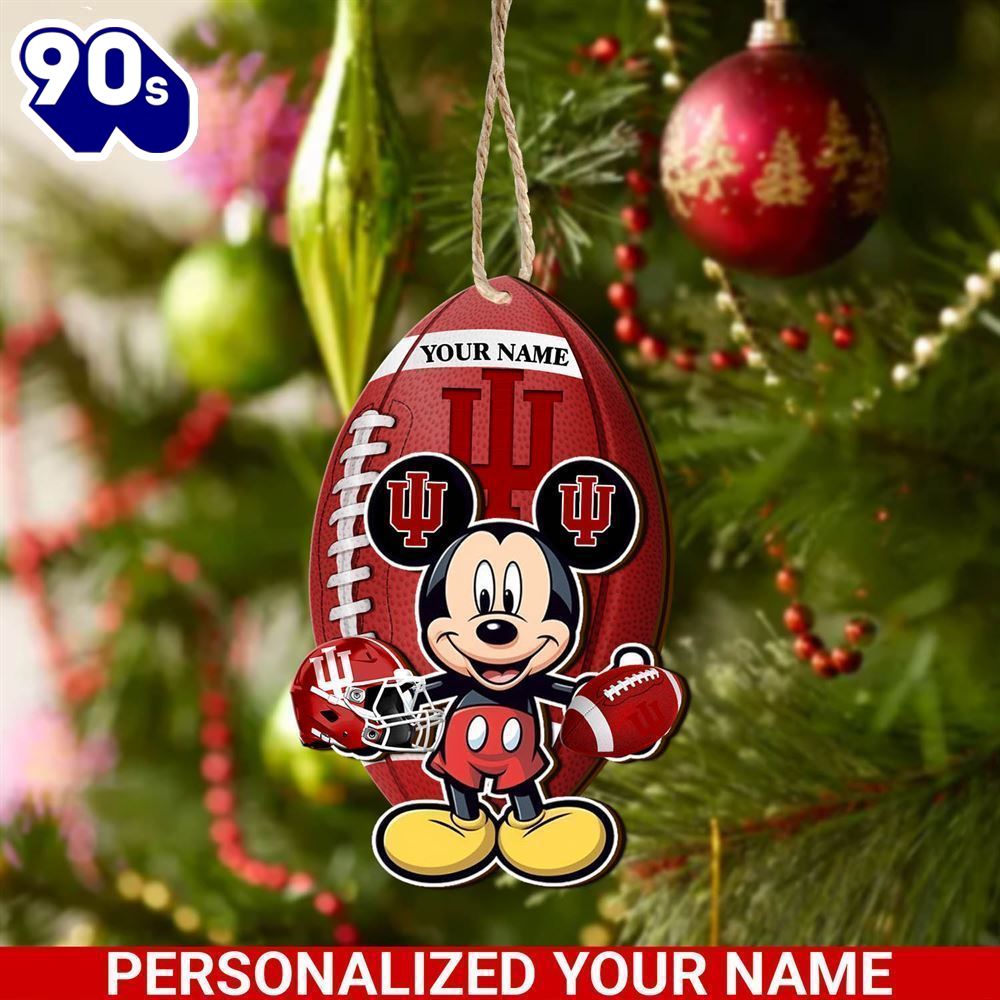 Indiana Hoosiers And Mickey Mouse Ornament Personalized Your Name Indiana Hoosiers And Mickey Mouse Ornament Personalized Your Name