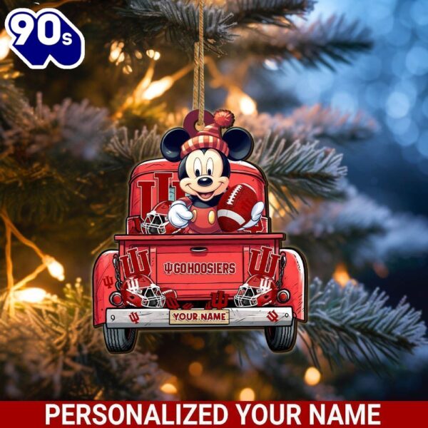 Indiana Hoosiers Mickey Mouse Ornament Personalized Your Name Sport Home Decor