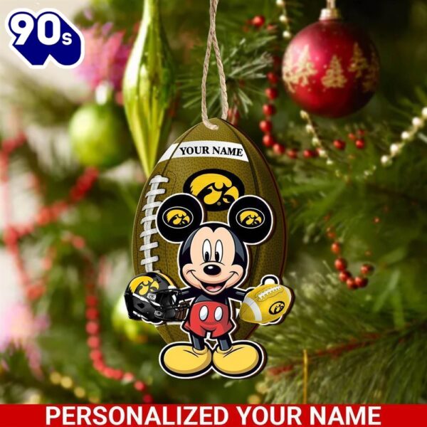 Iowa Hawkeyes And Mickey Mouse Ornament Personalized Your Name