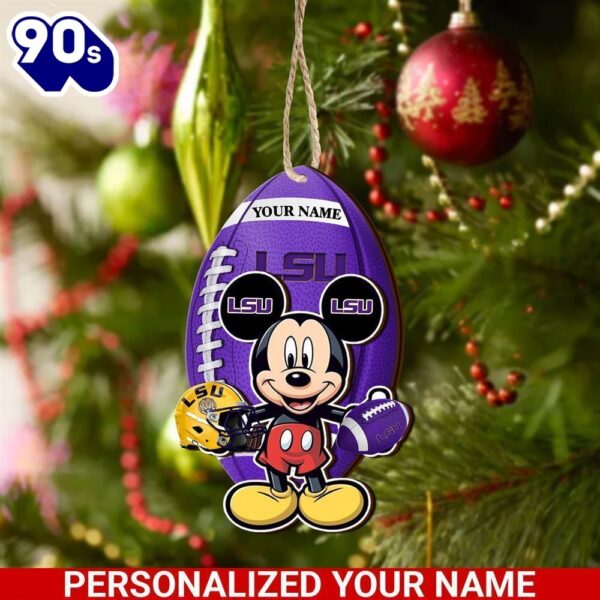 LSU TIGERS And Mickey Mouse Ornament Personalized Your Name