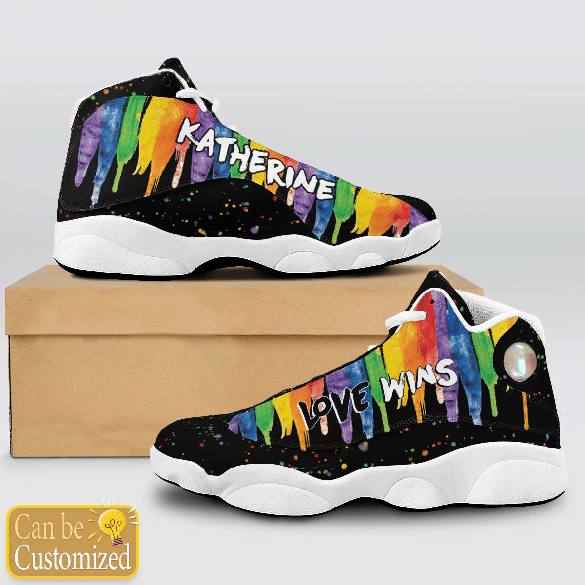 Lgbt Color Paint Love Wins Custom Name Jd13 Shoes Lgbt Color Paint Love Wins Custom Name Jd13 Shoes