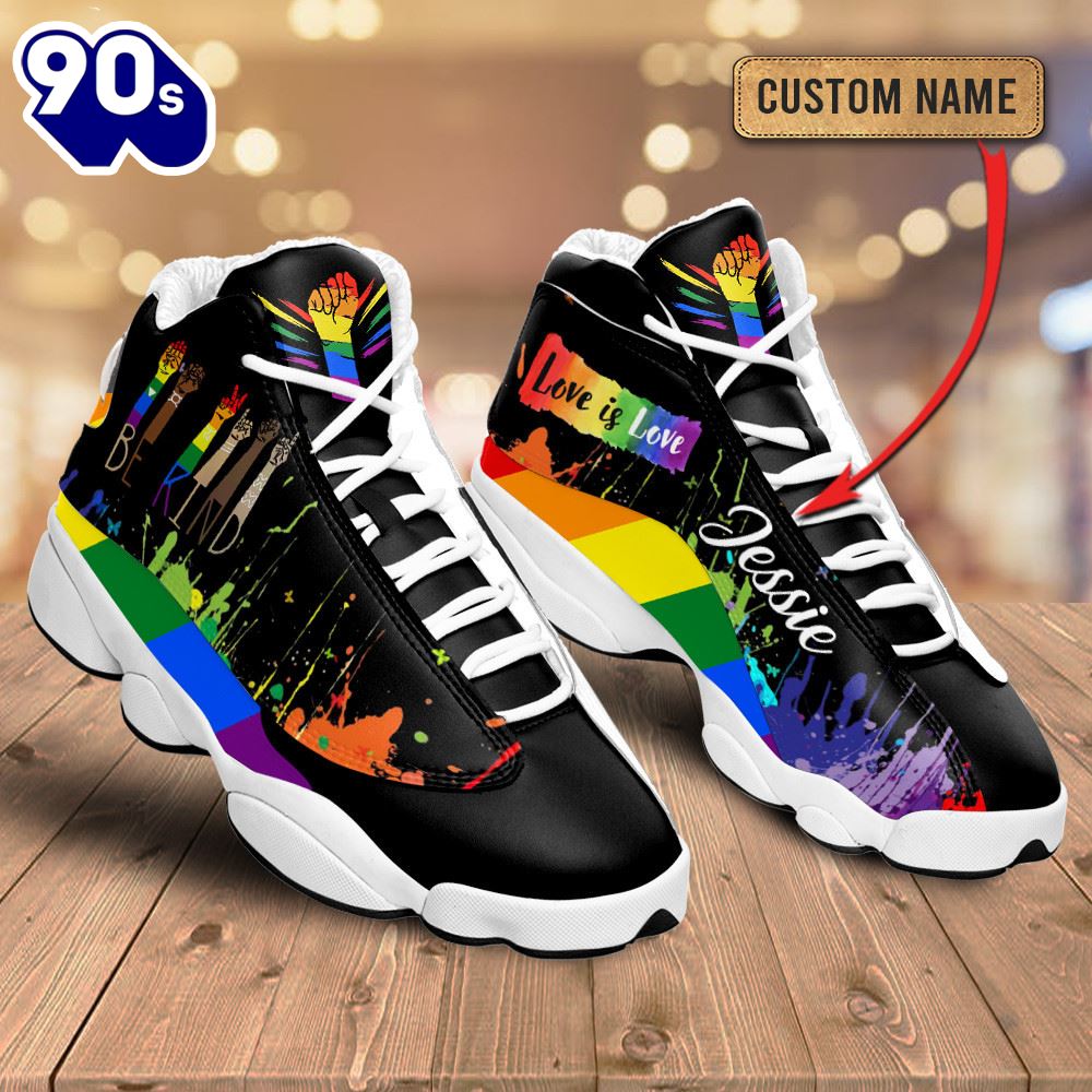 Lgbt Love Is Love Be Kind Custom Name Jd13 Shoes Lgbt Love Is Love Be Kind Custom Name Jd13 Shoes