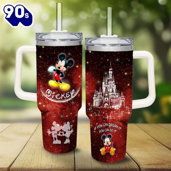 Mickey Mouse Castle Glitter Pattern 40oz Tumbler