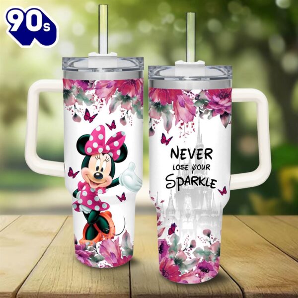 Minnie Mouse Flower Pattern 40oz Tumbler
