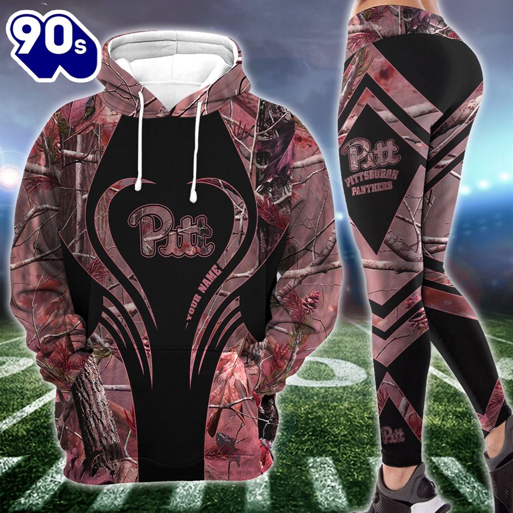 NCAA Pittsburgh Panthers Hoodie & Leggings For Women Custom Your Name NCAA Pittsburgh Panthers Hoodie & Leggings For Women Custom Your Name