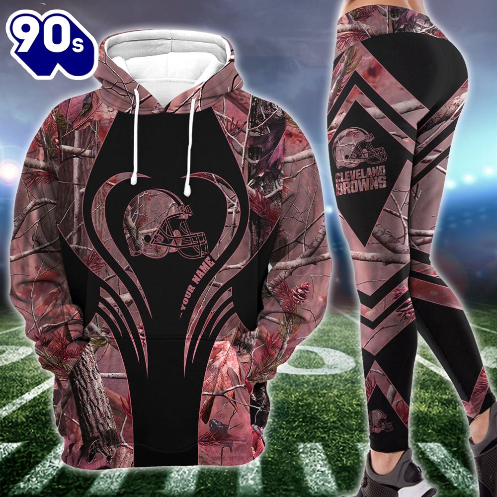 NFL Cleveland Browns Hoodie & Leggings For Women Custom Your Name NFL Cleveland Browns Hoodie & Leggings For Women Custom Your Name
