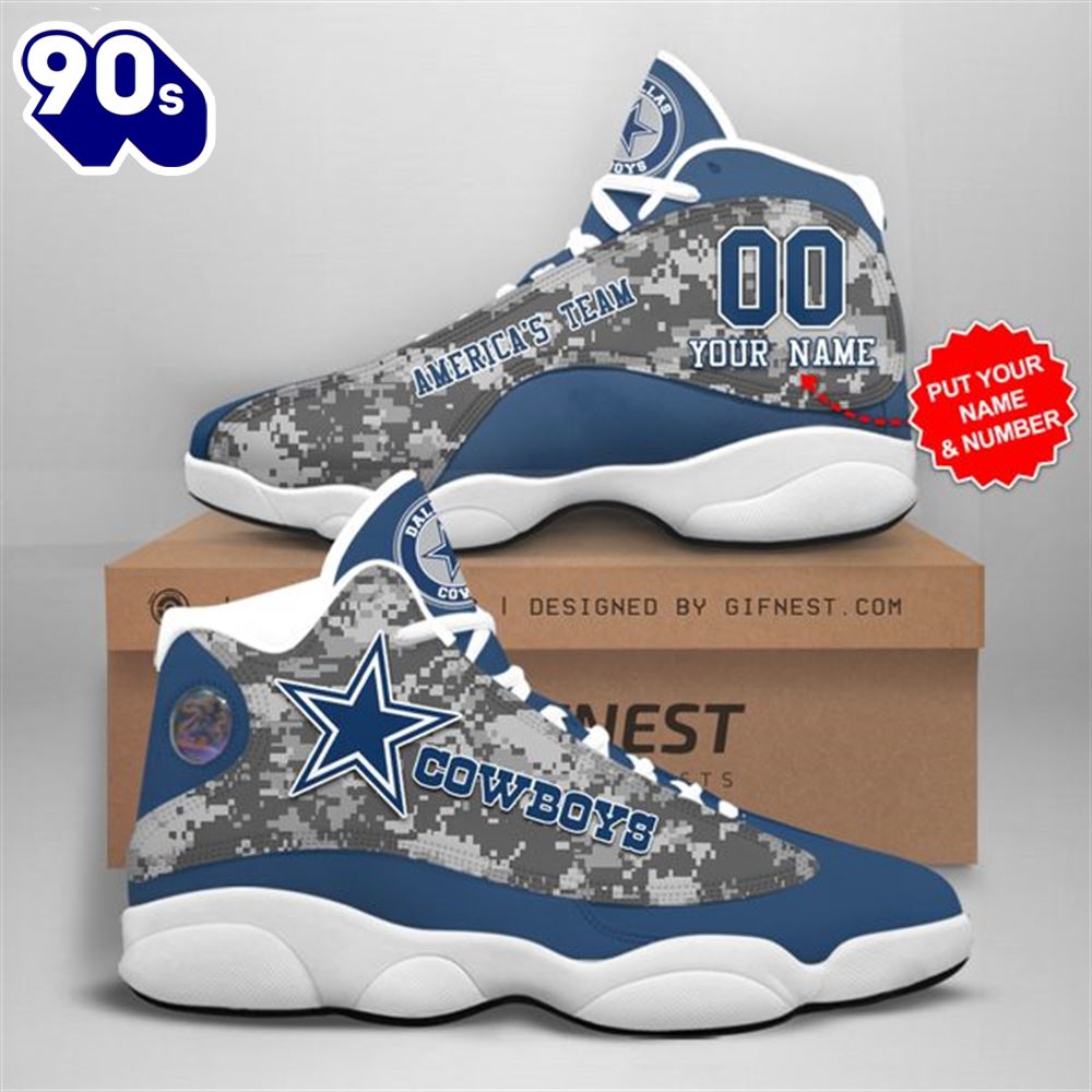 NFL Dallas Cowboys Custom Name Number Air Jordan 13 Shoes For Fans NFL Dallas Cowboys Custom Name Number Air Jordan 13 Shoes For Fans