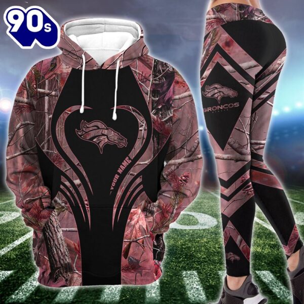 NFL Denver Broncos Hoodie & Leggings For Women Custom Your Name