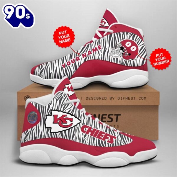 NFL Kansas City Chiefs Custom Name Number Air Jordan 13 Shoes