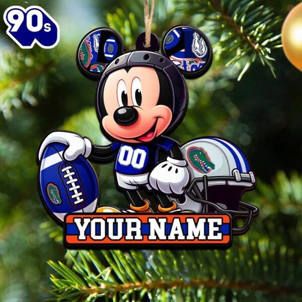 Ncaa Florida Gators Mickey Mouse Ornament Personalized Your Name