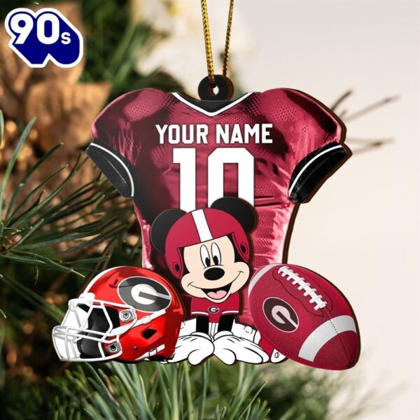 Ncaa Georgia Bulldogs Mickey Mouse Christmas Ornament Custom Your Name And Number