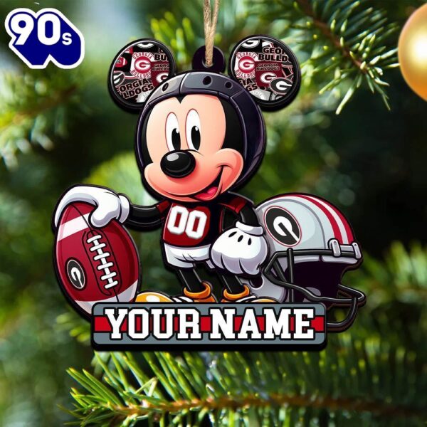 Ncaa Georgia Bulldogs Mickey Mouse Ornament Personalized Your Name