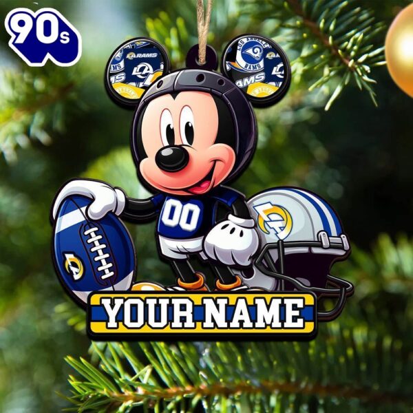 Ncaa Los Angeles Rams Mickey Mouse Ornament Personalized Your Name