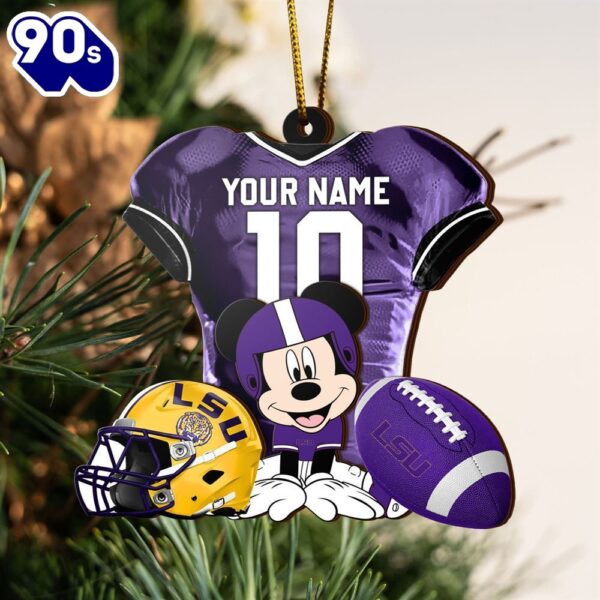 Ncaa Lsu Tigers Mickey Mouse Christmas Ornament Custom Your Name And Number
