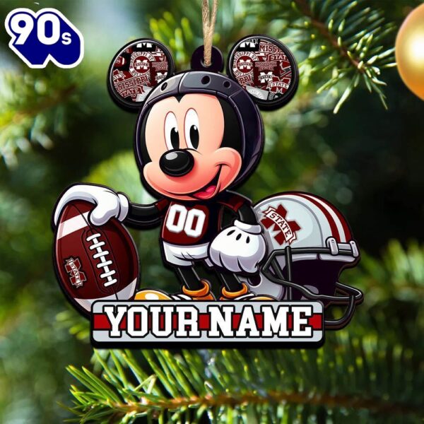 Ncaa Mississippi State Bulldogs Mickey Mouse Ornament Personalized Your Name
