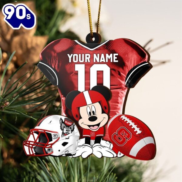 Ncaa Nc State Wolfpack Mickey Mouse Christmas Ornament Custom Your Name And Number