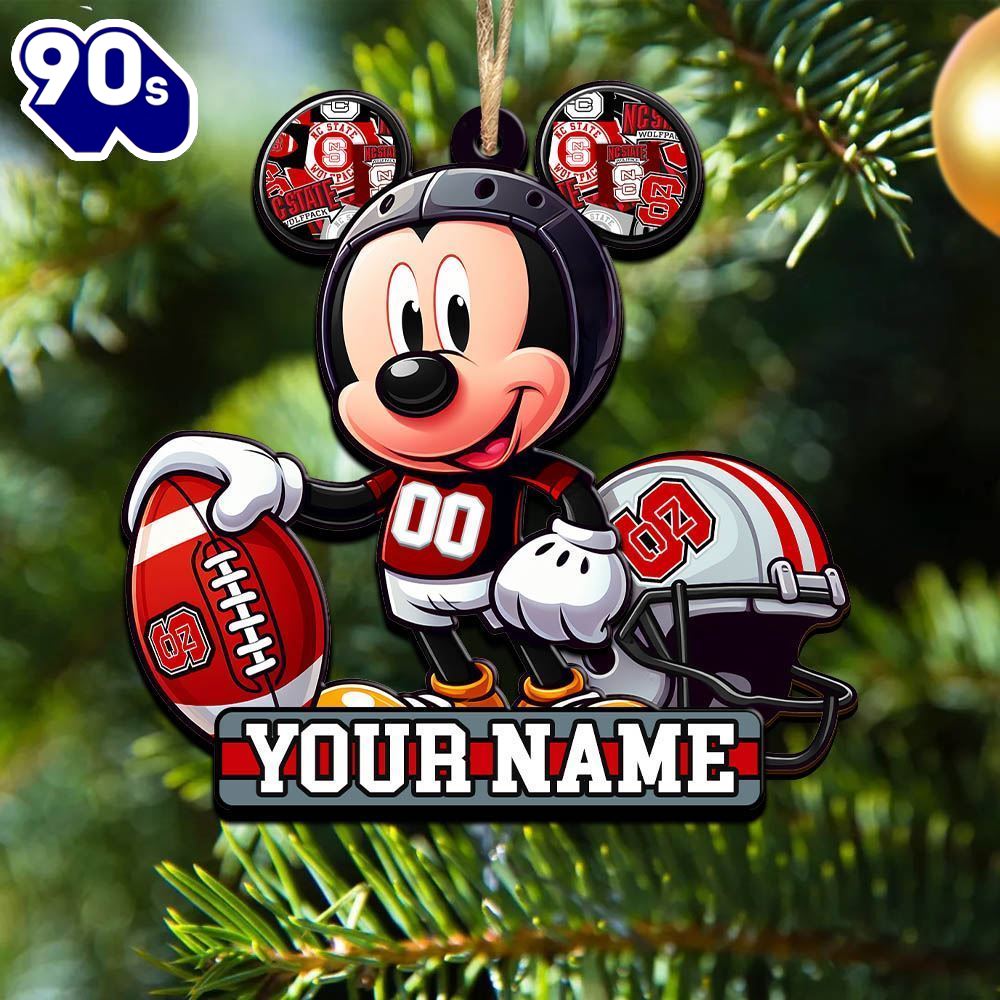 Ncaa Nc State Wolfpack Mickey Mouse Ornament Personalized Your Name Ncaa Nc State Wolfpack Mickey Mouse Ornament Personalized Your Name