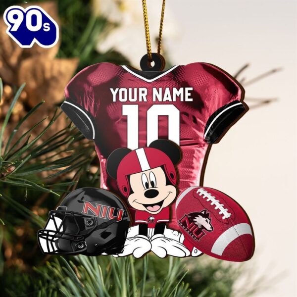 Ncaa Northern Illinois Huskies Mickey Mouse Christmas Ornament Custom Your Name And Number