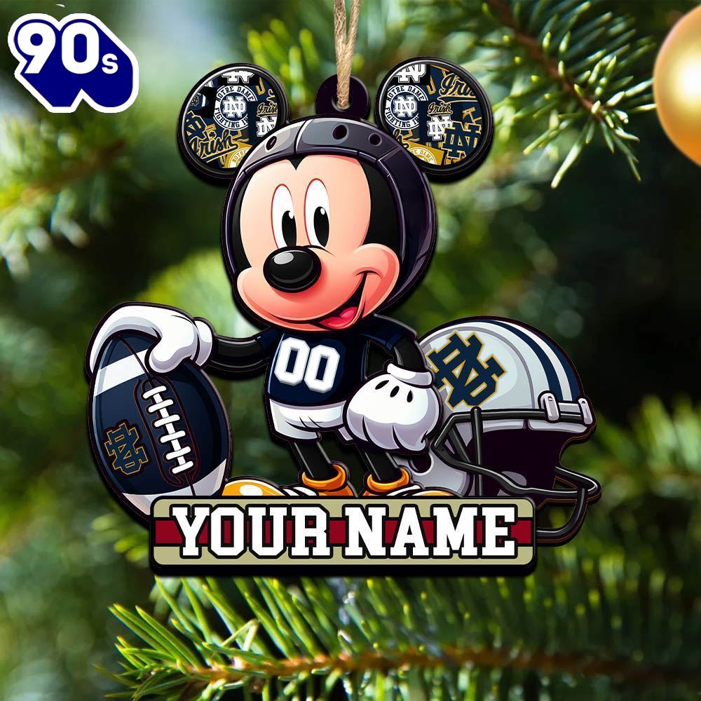Ncaa Notre Dame Fighting Irish Mickey Mouse Ornament Personalized Your Name Ncaa Notre Dame Fighting Irish Mickey Mouse Ornament Personalized Your Name