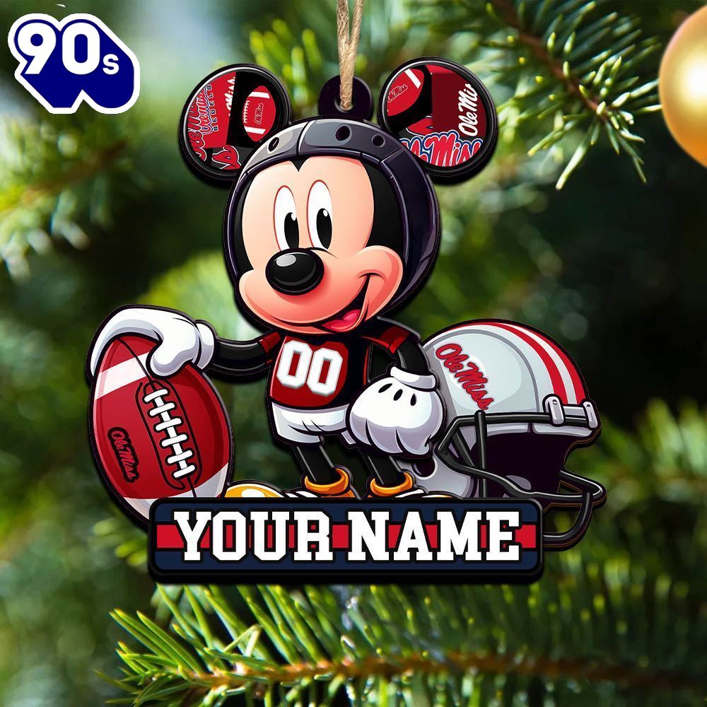 Ncaa Ole Miss Rebels Mickey Mouse Ornament Personalized Your Name Ncaa Ole Miss Rebels Mickey Mouse Ornament Personalized Your Name