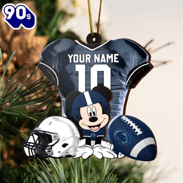 Ncaa Penn State Nittany Lions Mickey Mouse Christmas Ornament Custom Your Name And Number