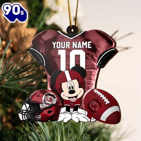 Ncaa South Carolina Gamecocks Mickey Mouse Christmas Ornament Custom Your Name And Number