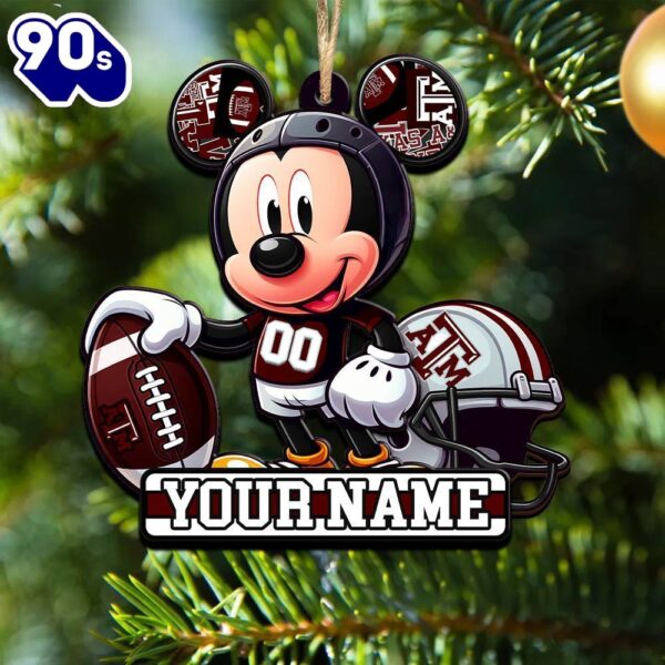 Ncaa Texas A&M Aggies Mickey Mouse Ornament Personalized Your Name