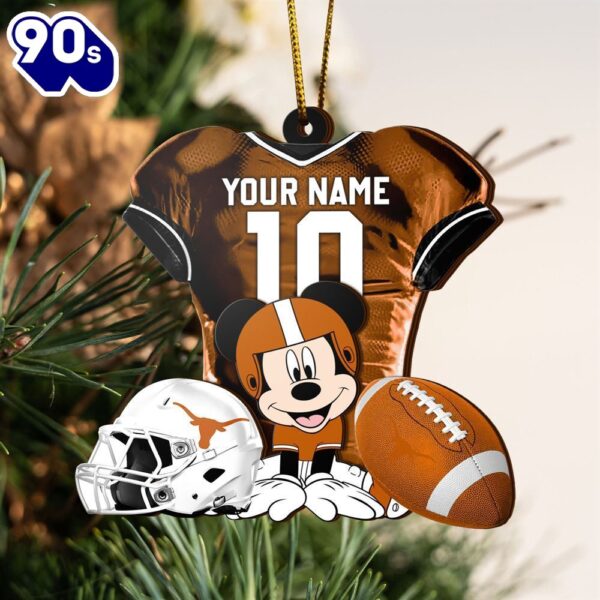 Ncaa Texas Longhorns Mickey Mouse Christmas Ornament Custom Your Name And Number