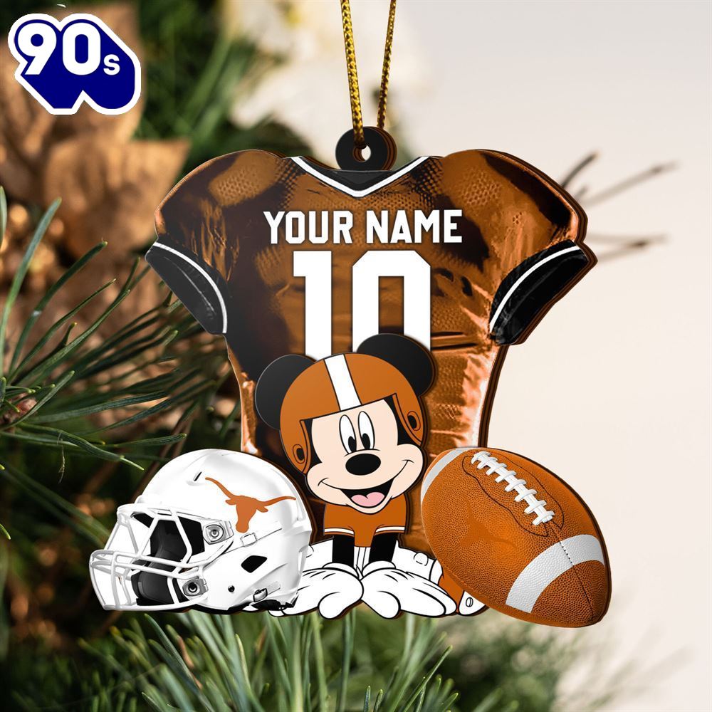 Ncaa Texas Longhorns Mickey Mouse Christmas Ornament Custom Your Name And Number Ncaa Texas Longhorns Mickey Mouse Christmas Ornament Custom Your Name And Number