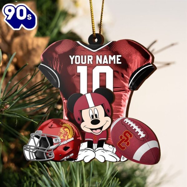 Ncaa Usc Trojans Mickey Mouse Christmas Ornament Custom Your Name And Number