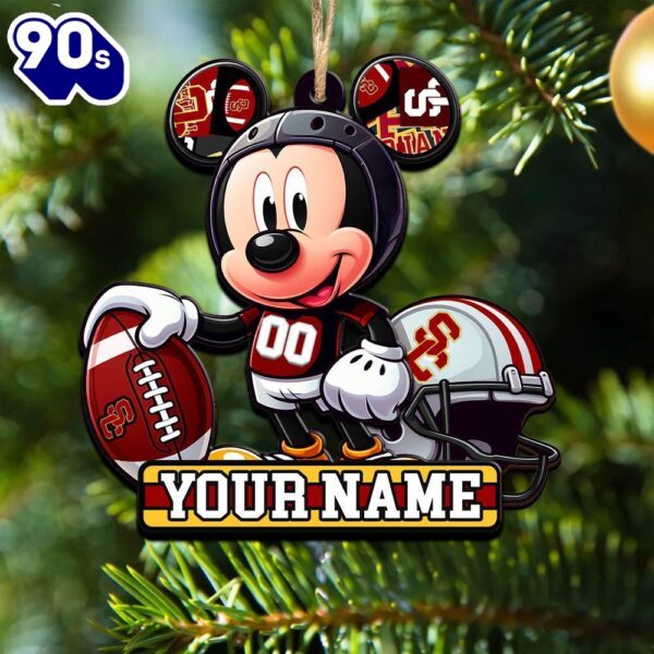 Ncaa Usc Trojans Mickey Mouse Ornament Personalized Your Name