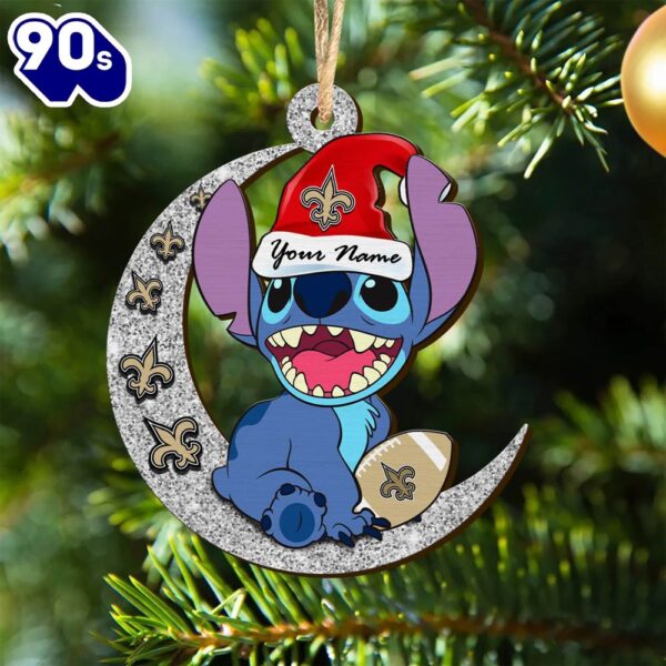 New Orleans Saints NFL Stitch With Moon Ornament