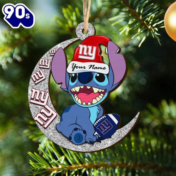 New York Giants NFL Stitch With Moon Ornament